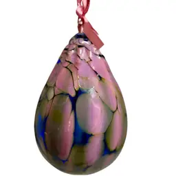 Hand Blown Glass Ornament Tear Drop Shape Cobalt Blue•pink• Green
4-1/4” L x 3” W
