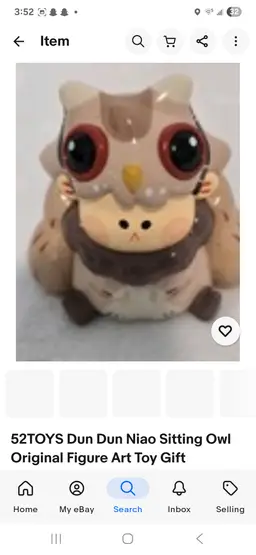 52TOYS Dun Dun Niao Sitting Owl Original Figure Art Toy Gift