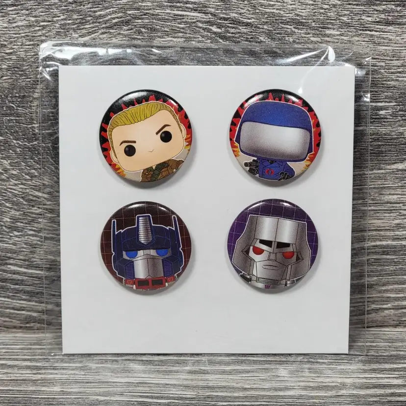 Transformers vs G.I Joe Funko Pop Pin Button Set Hasbro 2020