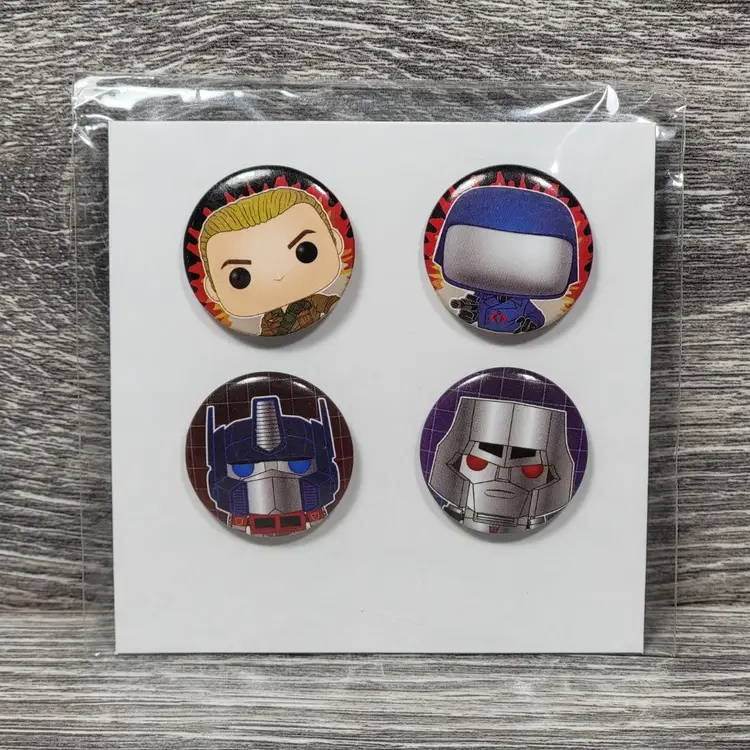 Transformers vs G.I Joe Funko Pop Pin Button Set Hasbro 2020