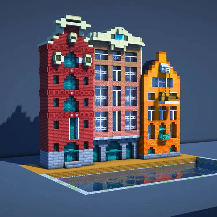 Minecraft Amsterdam Canal Houses