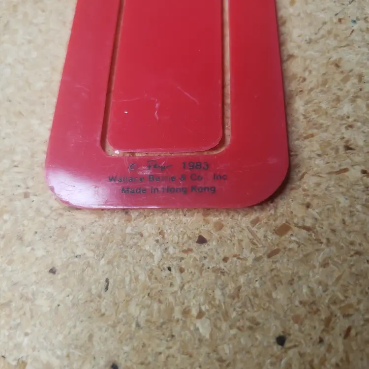 Smurf Bookmark Large Red 5.75” Plastic. Vintage. 1983 Peyo W. Berrie Co.