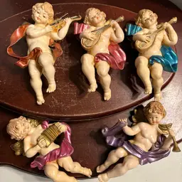 Set of 5 Musical Cherub Wall Hangers