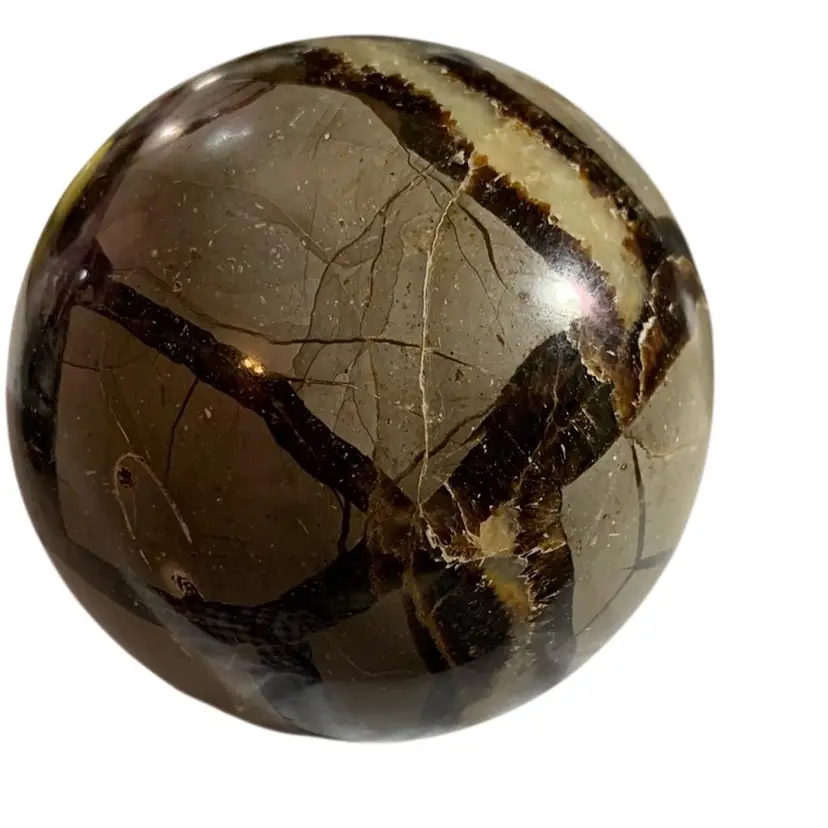 Hand Carved Septarian  Mineral Orb Paperweight