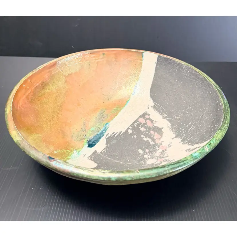 Mel Sundby Handcrafted Art Pottery Raku Pottery  Wisconsin Potter Handpainted