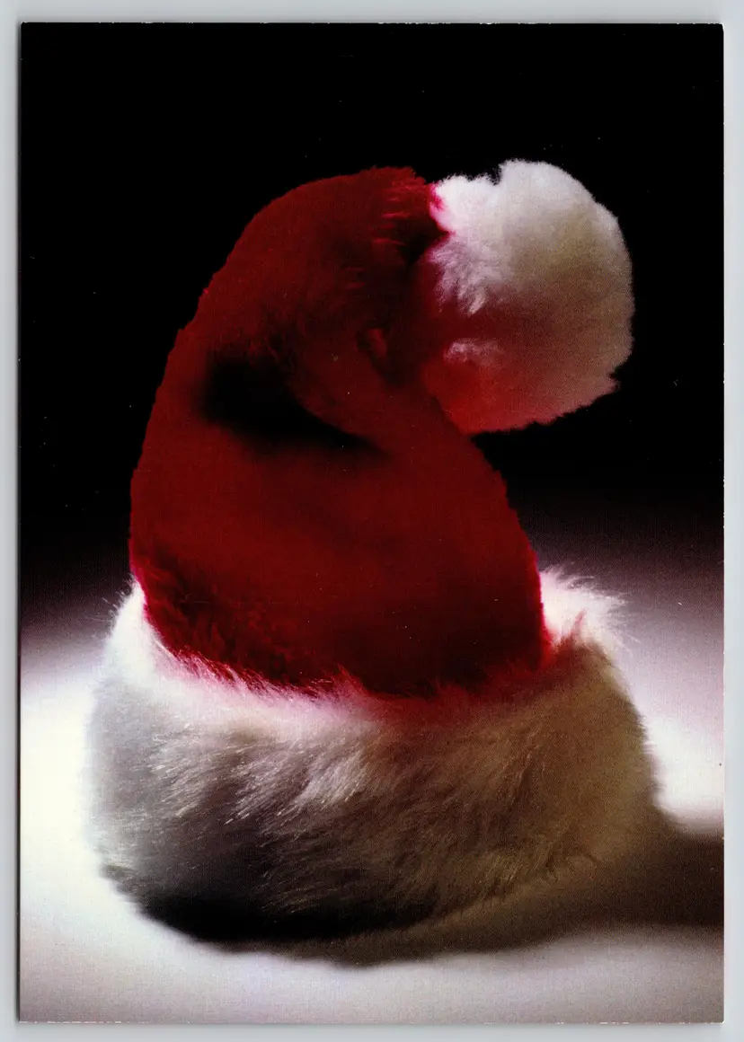 Postcard Santa Clause Hat Ho Ho Ho and Mistletoe Happy Holidays from HotStamp, Christmas- 11809