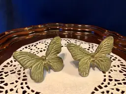 Vintage Rosenthal Netter BRASS BUTTERFLY Napkin Rings Set of 2 Holders