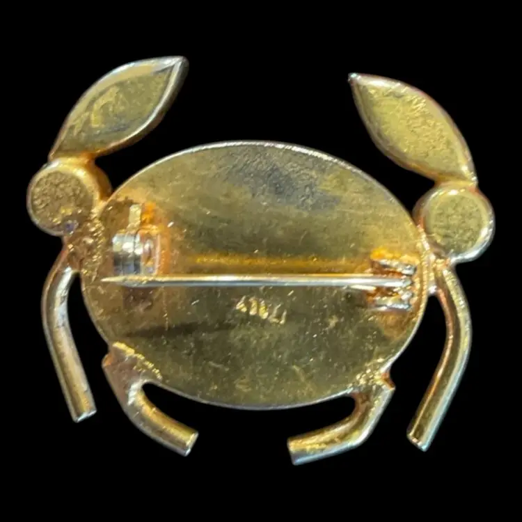 Micro Mosaic Red Crab Brooch 1.5”