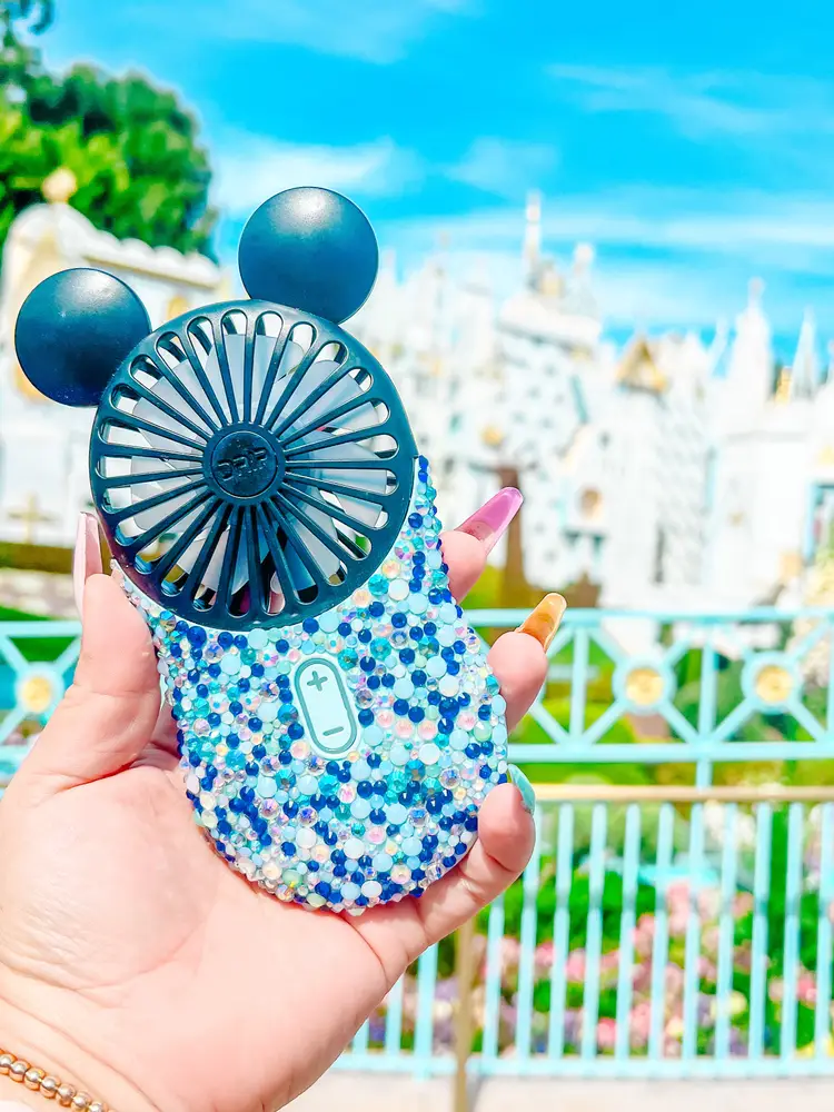 Blinged Mouse Fan (blue)