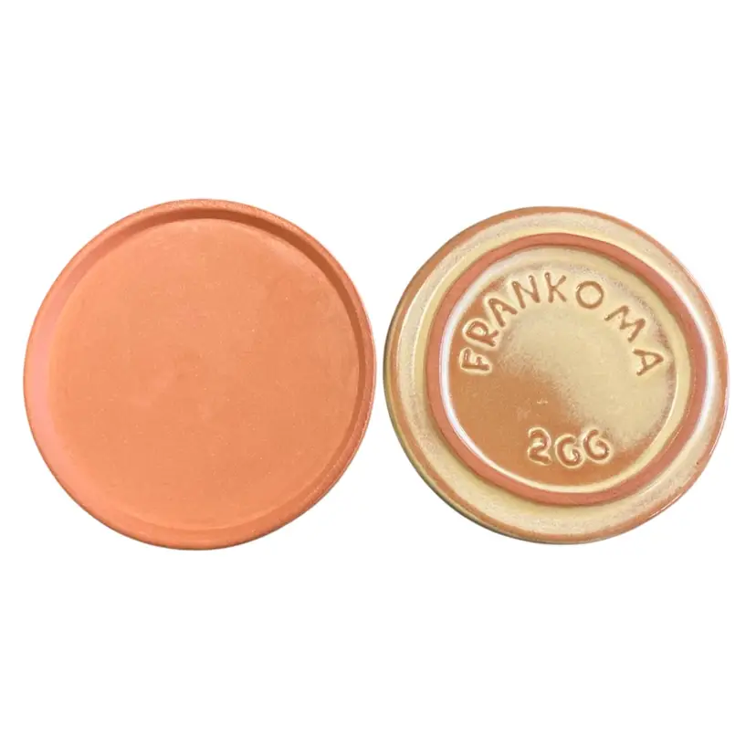 2 Vintage Stacking Frankoma 3.5” Terra Cotta Coasters