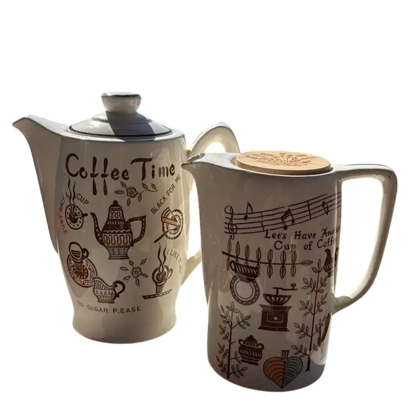 Vintage Set Of Mid Century Tilso Coffee Time Musical Coffee Server Made in Japan