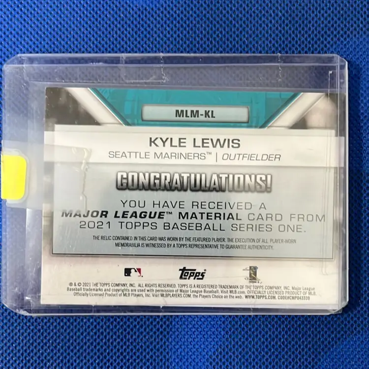 2021 Topps Series 1 Kyle Lewis Major League Material  “Black” 180/199