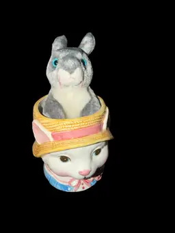 Vintage Fitz And Floyd Rabbit Mug And Vintage Beanie Baby Bunny