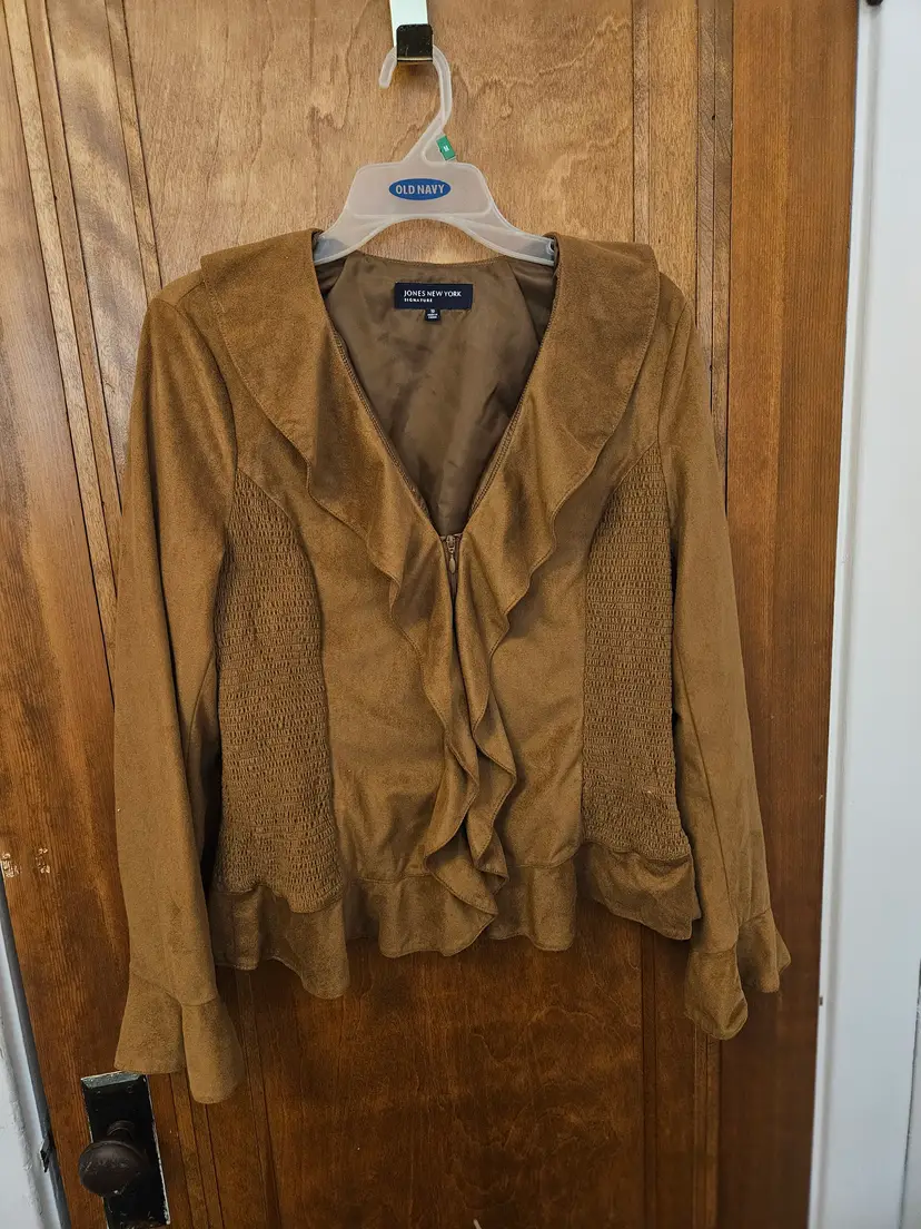 Jones NY Signature Camel Zip up Cardigan, 10