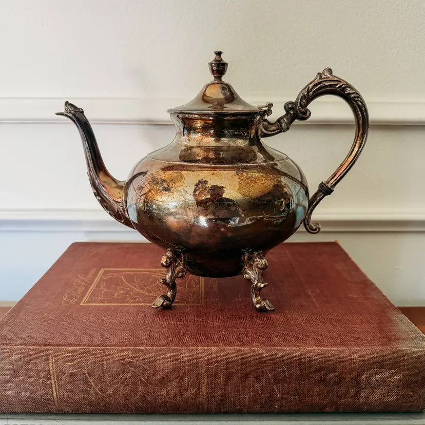 Silver Plate Tea Pot with Feet