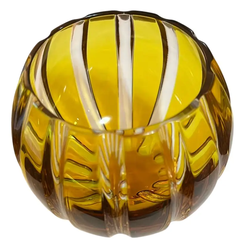 Faberge' Parallele Yellow Crystal Votive,