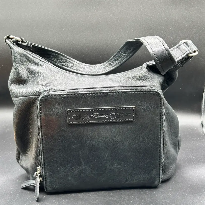 Fossil Vintage 1954 Shoulder Bag Black Premium Pebbled Leather 75082 Organizer