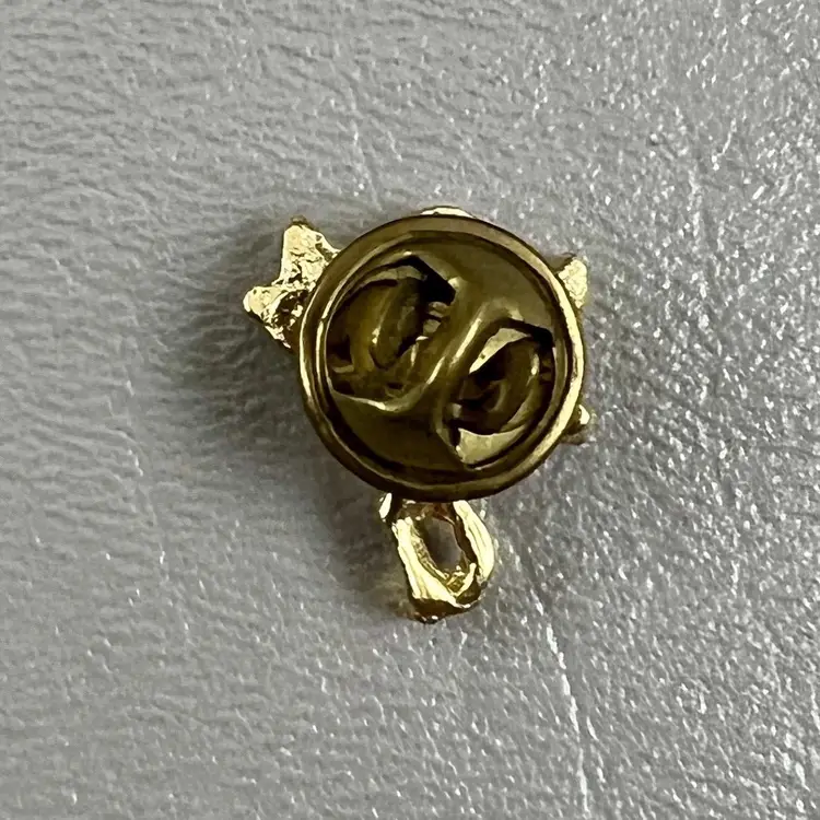 Vintage Guardian Angel Lapel Pin Gold Tone Cherub Brooch