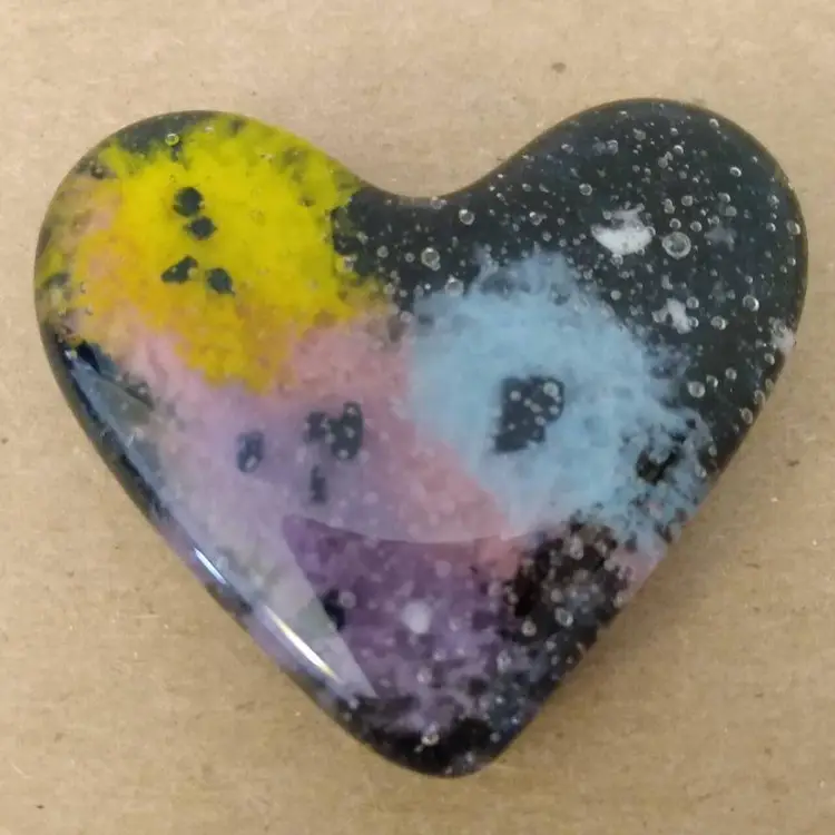 Made by Me! Fused Glass Galaxy Heart Nebula Universe Space Handcrafted Studio Art