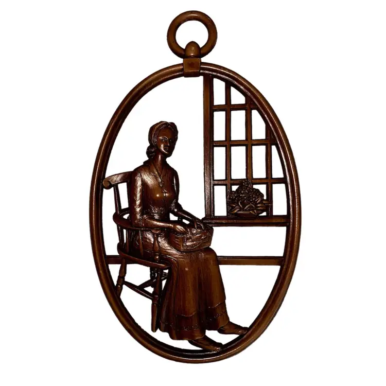 Vintage Syroco Revolutionary American Colonial Couple Wall Plaques