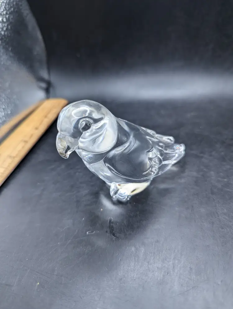 Vintage Princess House Glass Parrot Paperweight Figurine