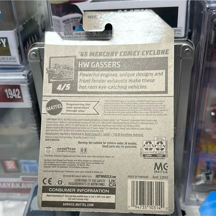 Hotwheel 65 Mercury Comet Cyclone 4/5 HW Gasser Dent On Bottom Side