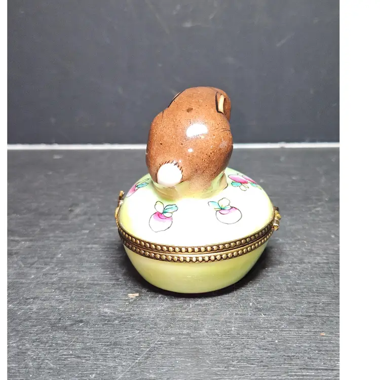 Limoges Bunny Trinket Box Hinged Rochard