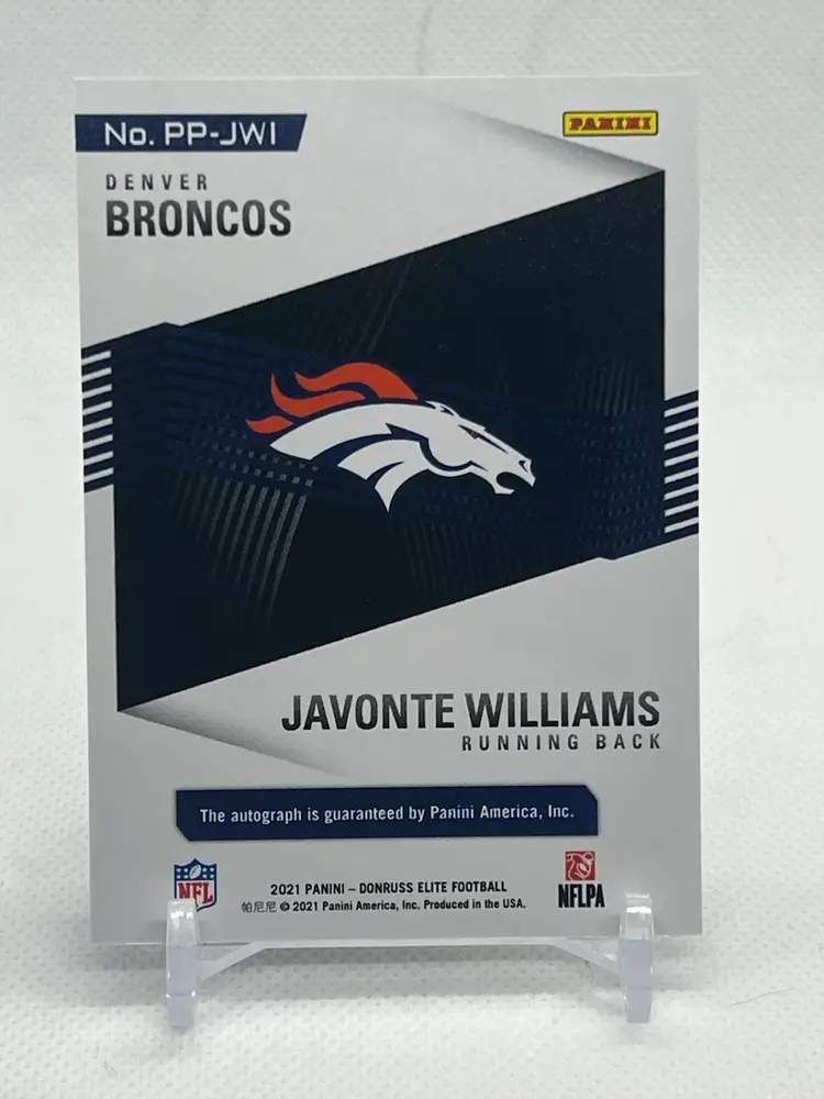 2021 Donruss Elite Javonte Williams Pen Pals On-card Autograph