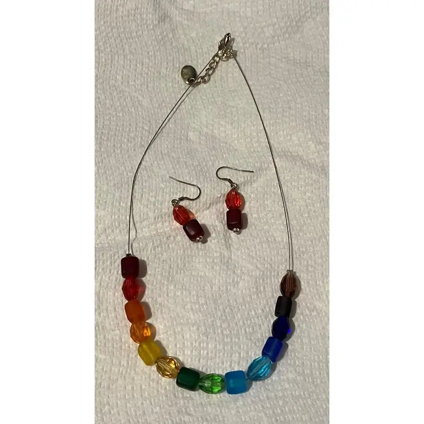 Carrie Elspeth Handmade Necklace and Earrings Wales Colorful