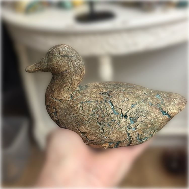 Stan Langtwait Shapes of Clay Duck Figurine from Mt. St. Helens' Ash Signed