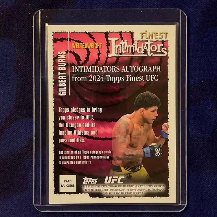 2024 Topps Finest UFC Gilbert Burns Auto - Red Shimmer 🚨