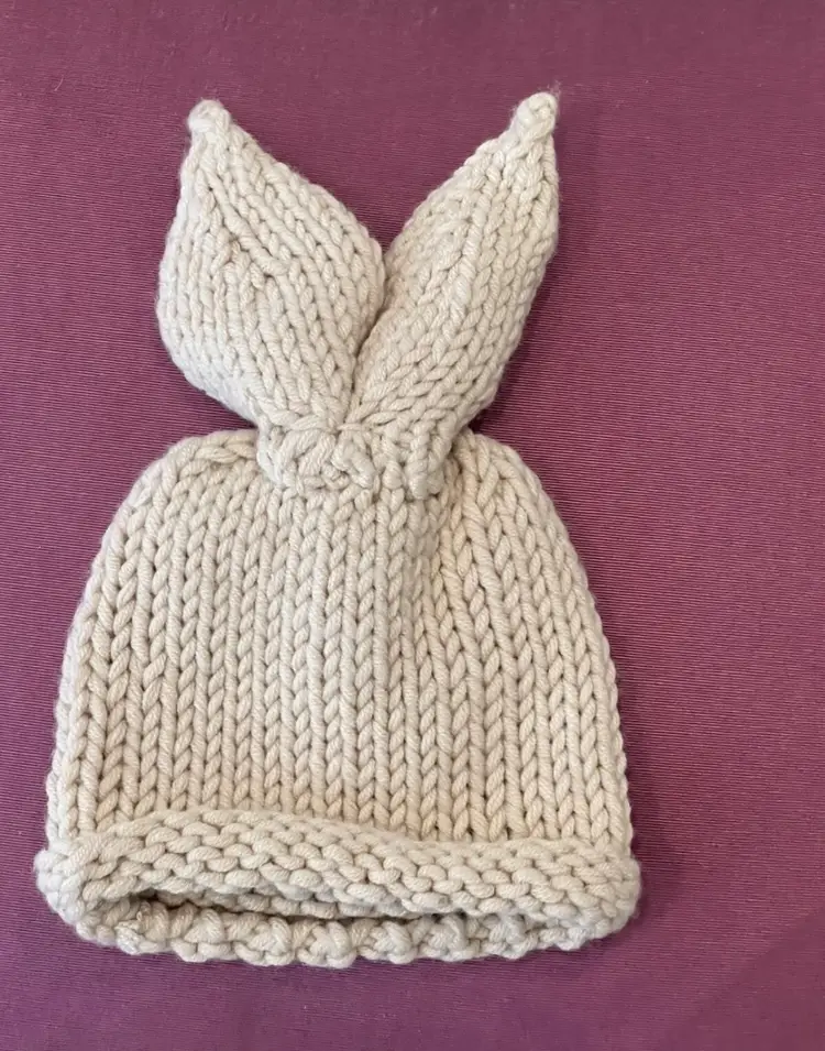 Knitted Easter Bunny Ears Newborn Cap Photo Prop New