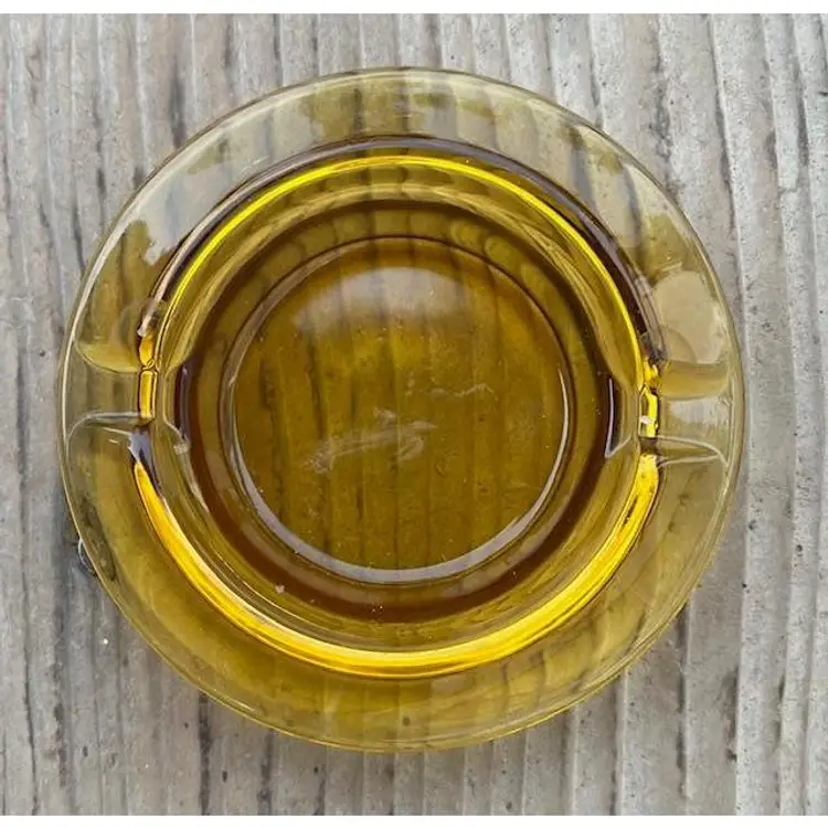 Vintage Gold Amber Glass Ashtray small