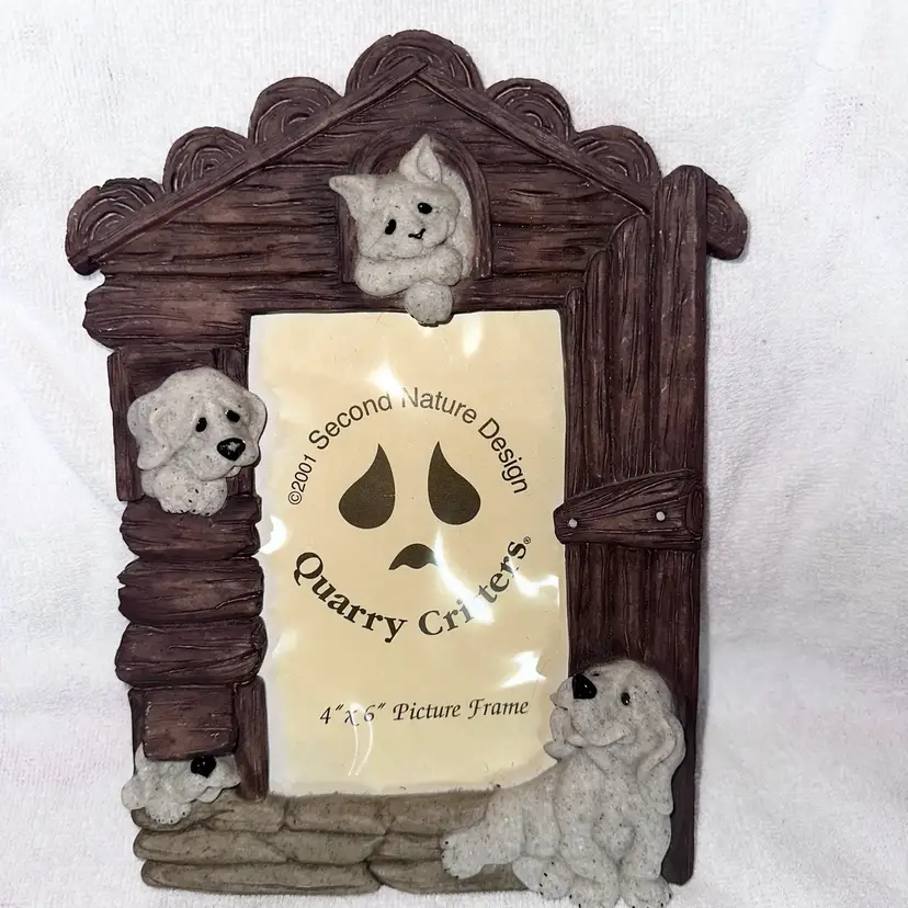 NOS Unused Vintage 2001 Second Nature Design Quarry Critters 4x6 Photo Picture Frame