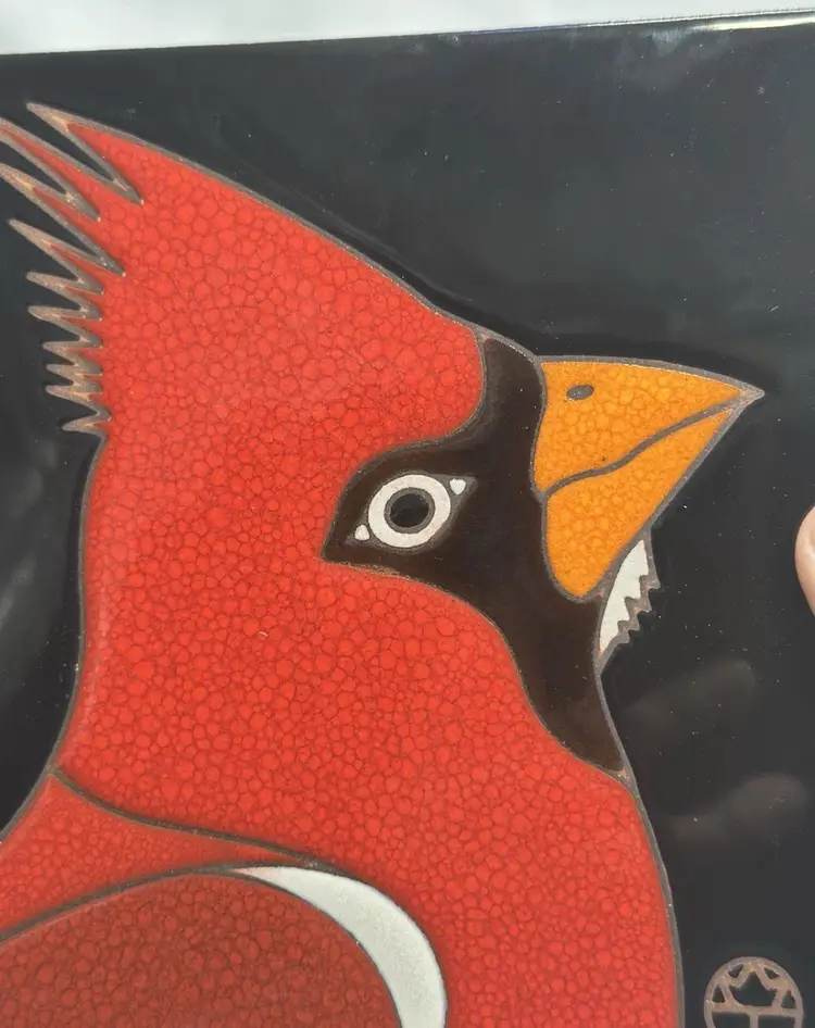 Carly Quinn Designs Red Cardinal Tile Hand Glazed 6" x 6" Tucson, Arizona