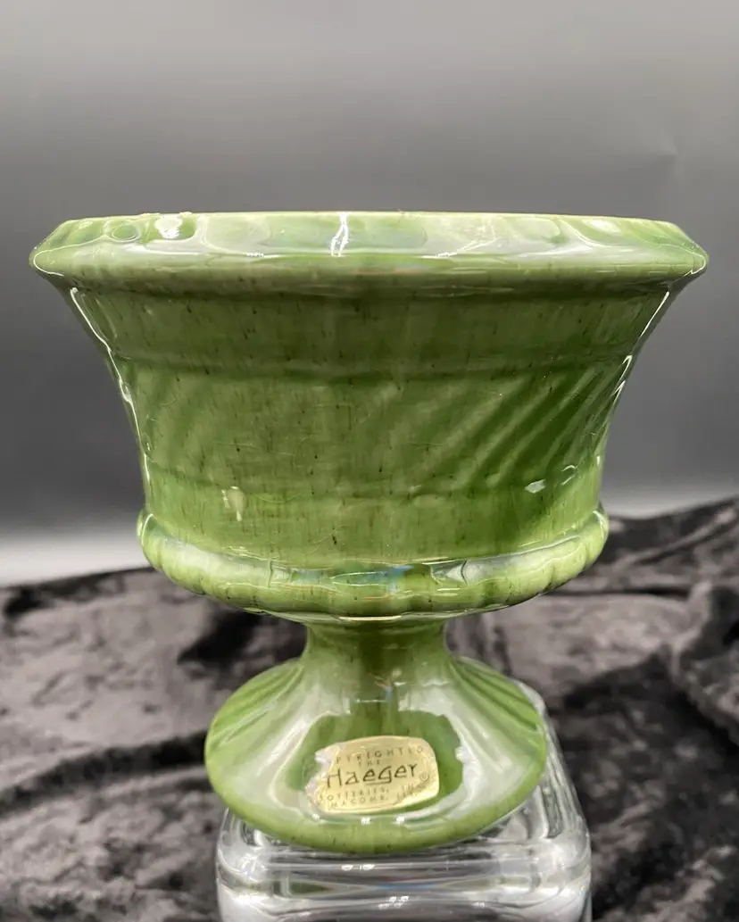 Vintage MCM Haeger Pottery Vase/Planter, Grass Green, #3955, Made in USA