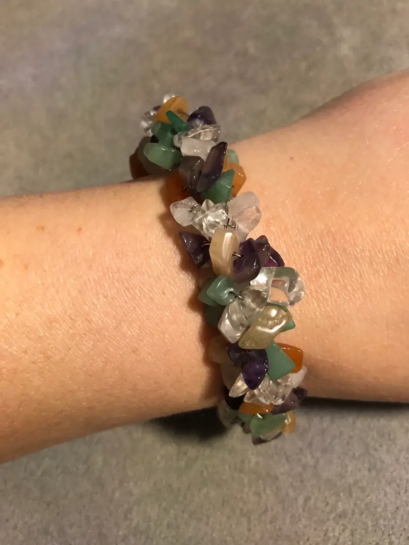 Multi-Color Gemstones Cuff Bracelet