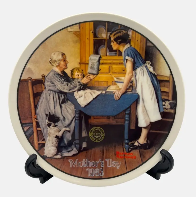1983 Knowles Norman Rockwell Mother's Day Collectible Plate Porcelain China 8.5"