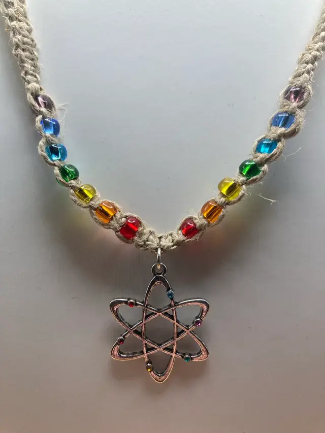 Rainbow Neutron Hemp Necklace
