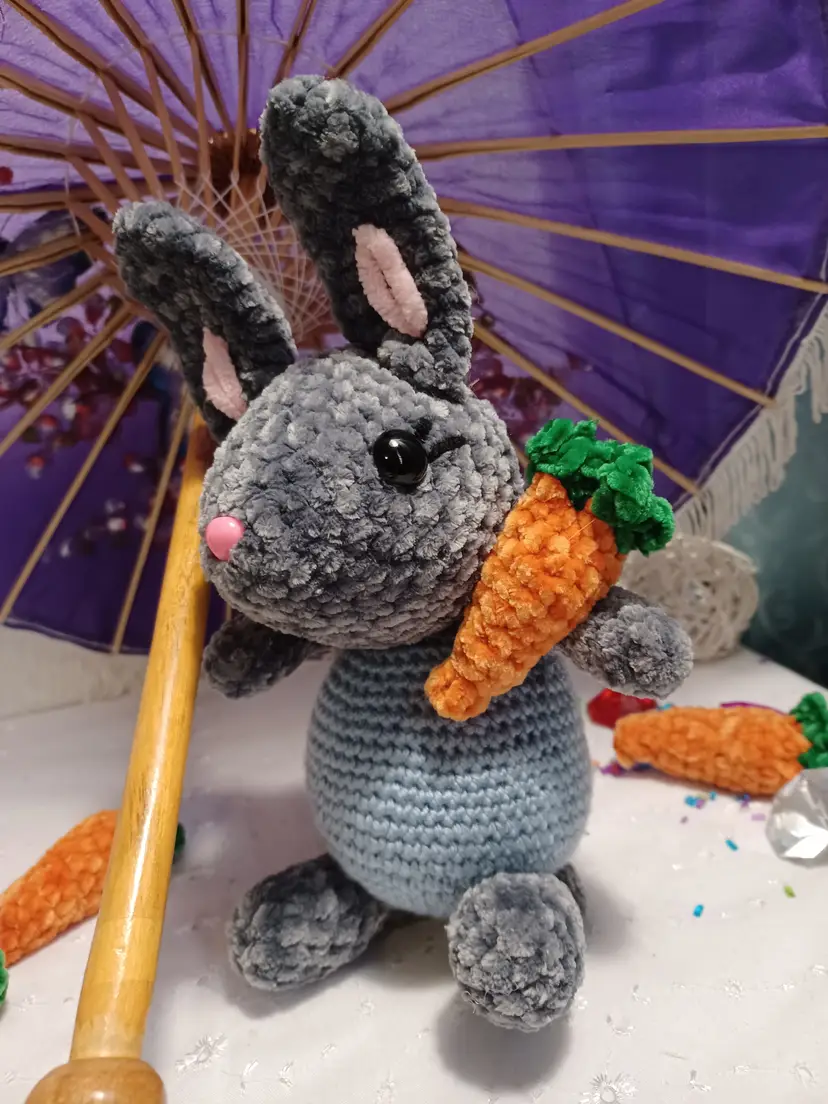 My crocheted raindrop bunny rabbit