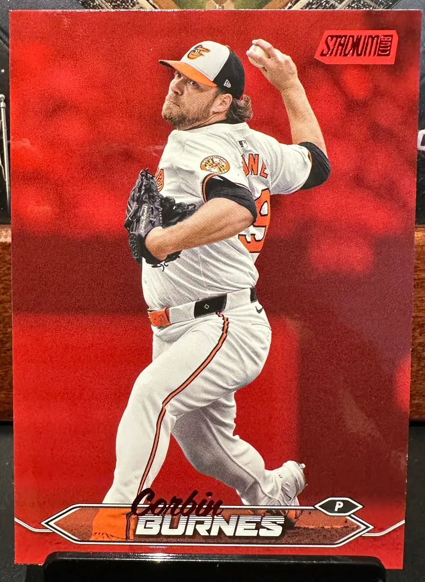 Corbin Burnes Red Foil parallel 2024 Stadium Club 143 Baltimore Orioles