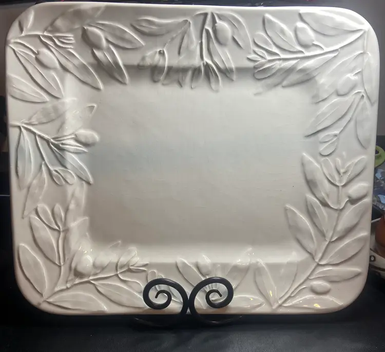Over And Back Ceramic Serving Dish, Made in Italy, 14" x 11.75"