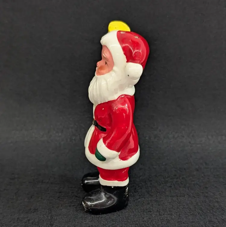 Vintage MCM Santa Claus with Bell Single Salt & Pepper Shaker Christmas 4-5/8"