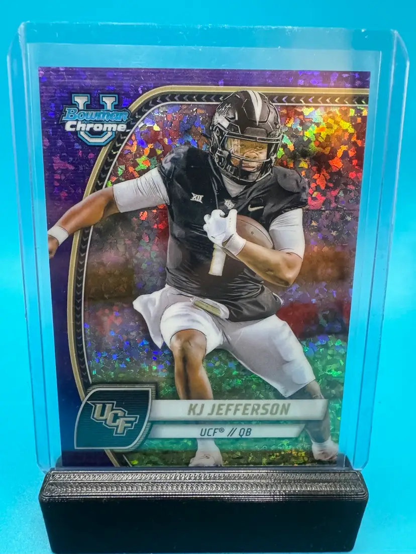 KJ Jefferson Bowman Chrome U Purple Mini Diamonds Refractor /375 UCF Knights