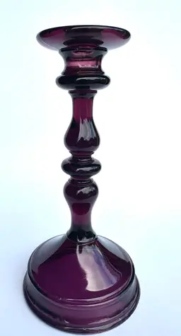 Vintage 1920 Imperial Amethyst Purple  Antique Glass Spindle Candlestick