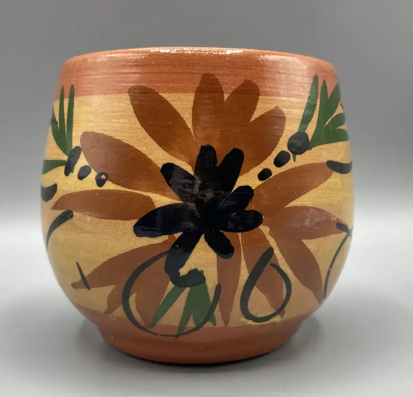 Vintage Los Bohios Puerto Rico Studio Art Pottery Vase / Cup Red Clay