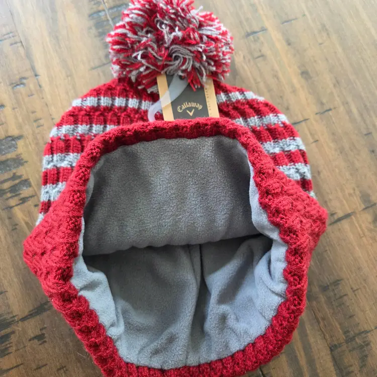 Callaway Golf Knit Pom Beanie Burgundy Red NWT