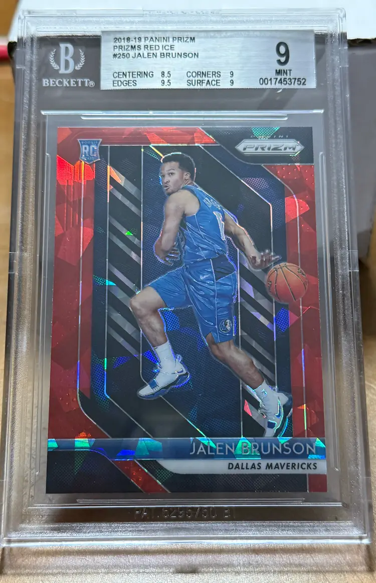 2018-19 Jalen Brunson Prizm Red Ice RC BGS Knicks Mavericks