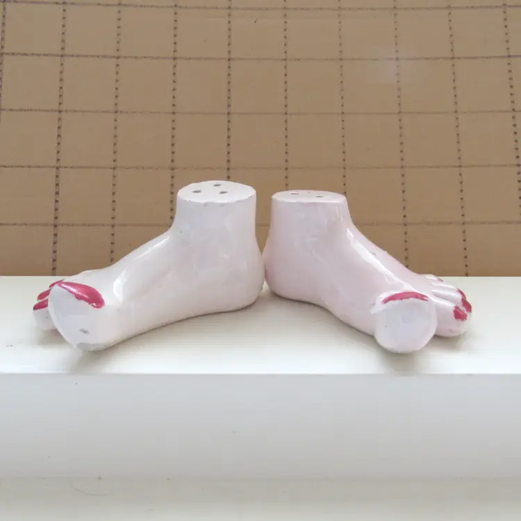 Vtg Feet w/Painted Toenails Salt and Pepper Shaker Set
