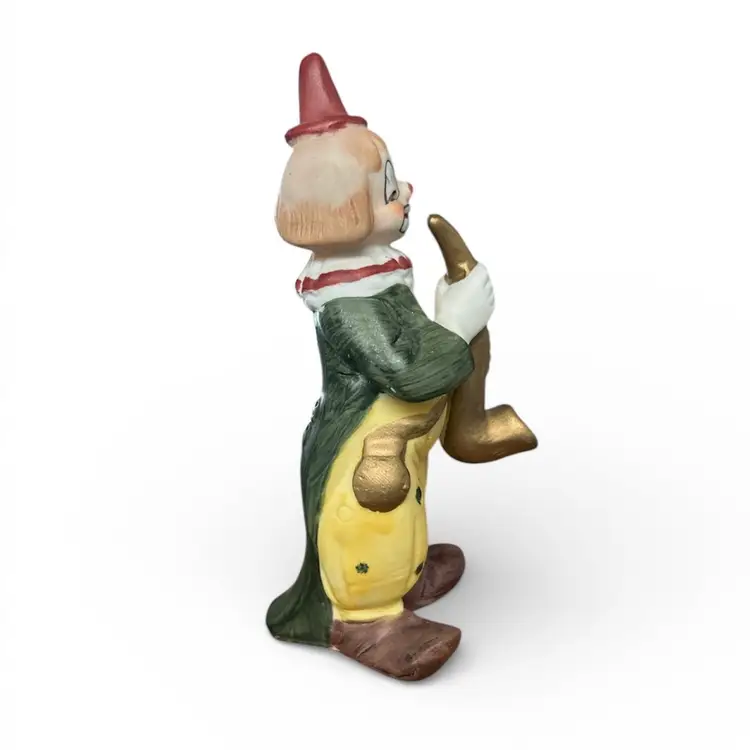 Vintage Porcelain Clown Figurine Playing a Saxophone